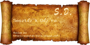 Seszták Dóra névjegykártya